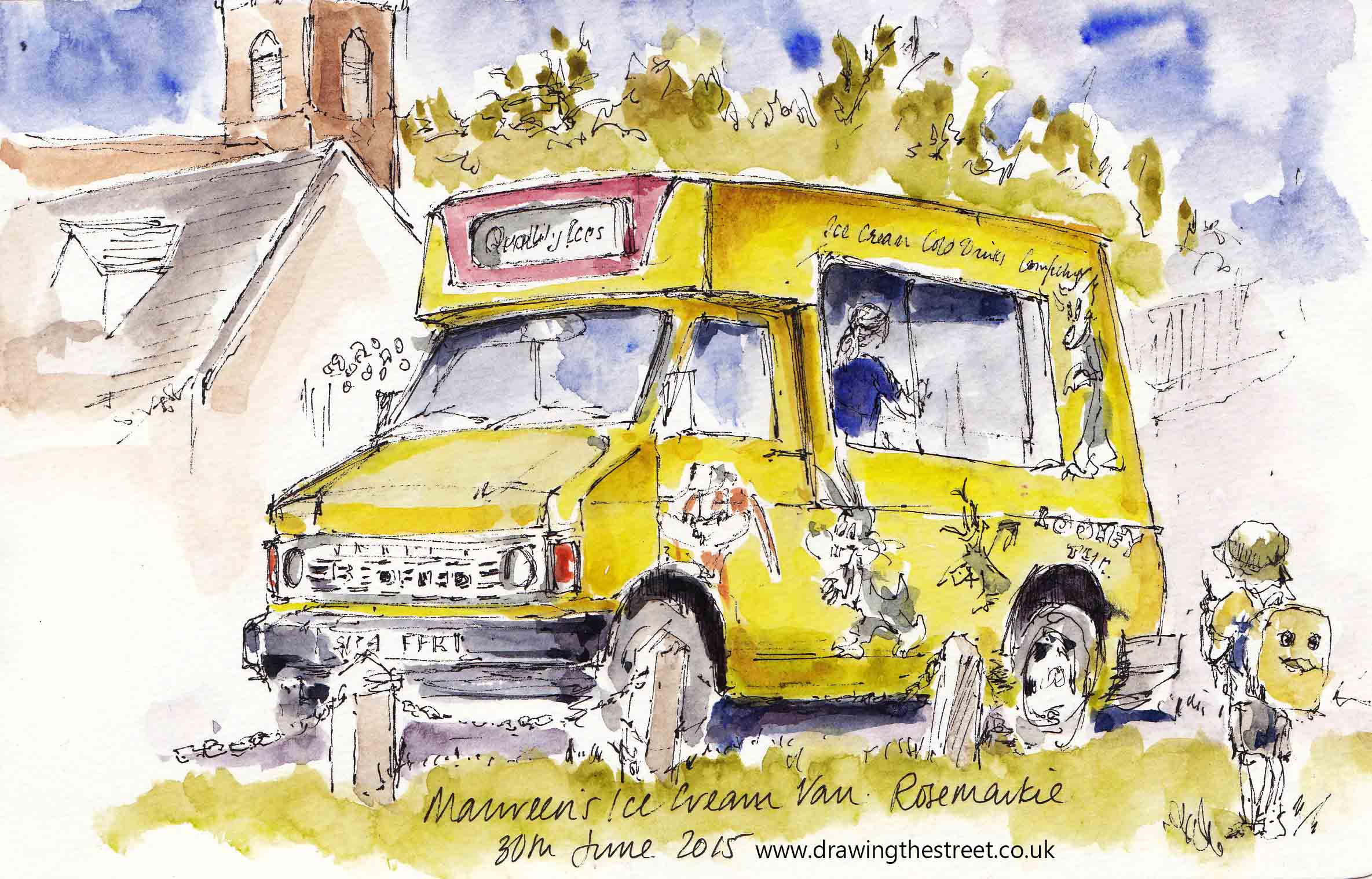 sketch of ice cream van